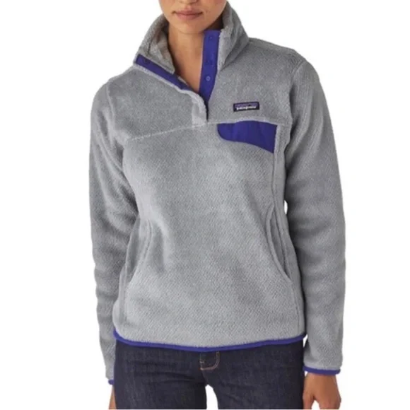 Patagonia Snap T Fleece Pullover Grey Blue Size S - Picture 14 of 14